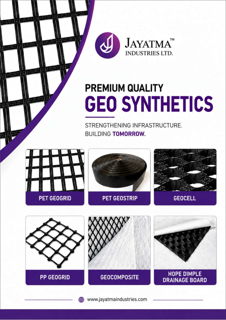 Actual cover of the Jayatma Industries geosynthetics brochure